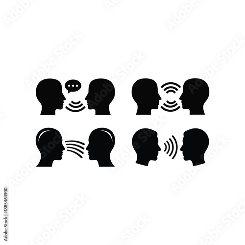 People communicating with each other through speech Vector