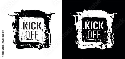 kick off sign on white background