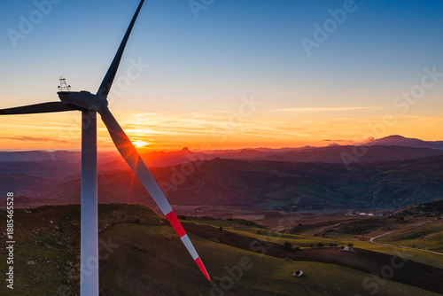 Sunset Wind turbine