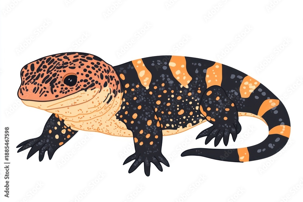 Obraz premium Vector illustration of Gila Monster wildlife reptile lizard.