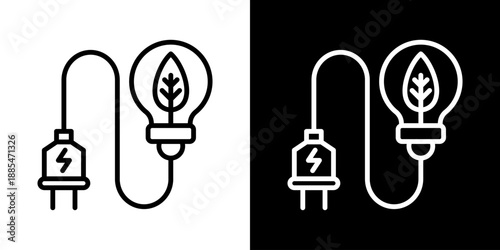 Clean Energy Icon Of Line Black And White Style