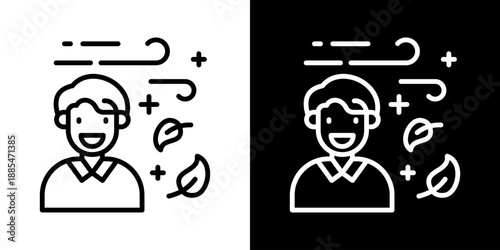Fresh Air Icon Of Line Black And White Style