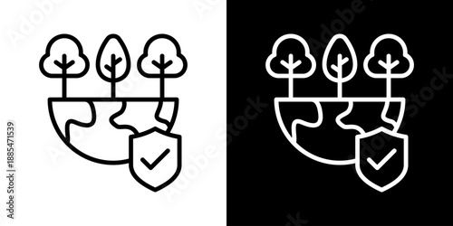 Environmental Protection Icon Of Line Black And White Style