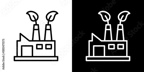 Carbon Neutral Icon Of Line Black And White Style