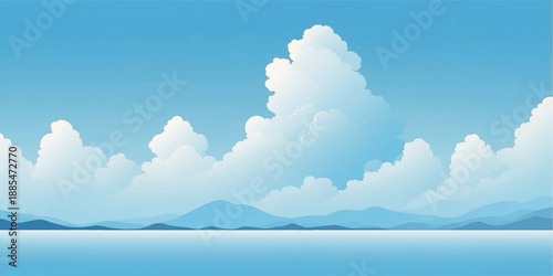 Sunny sky landscape featuring soft clouds and relaxing open space
