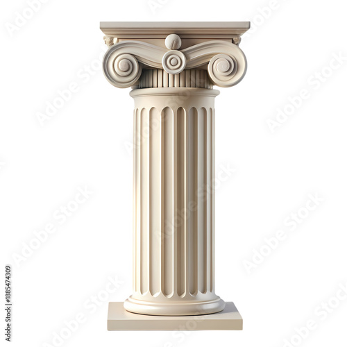 Classical Style Column Architectural Element with Fluted Shaft and Decorative Capital