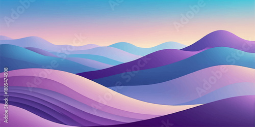 Layered abstract wave background showcasing blue, mint, and purple color harmony