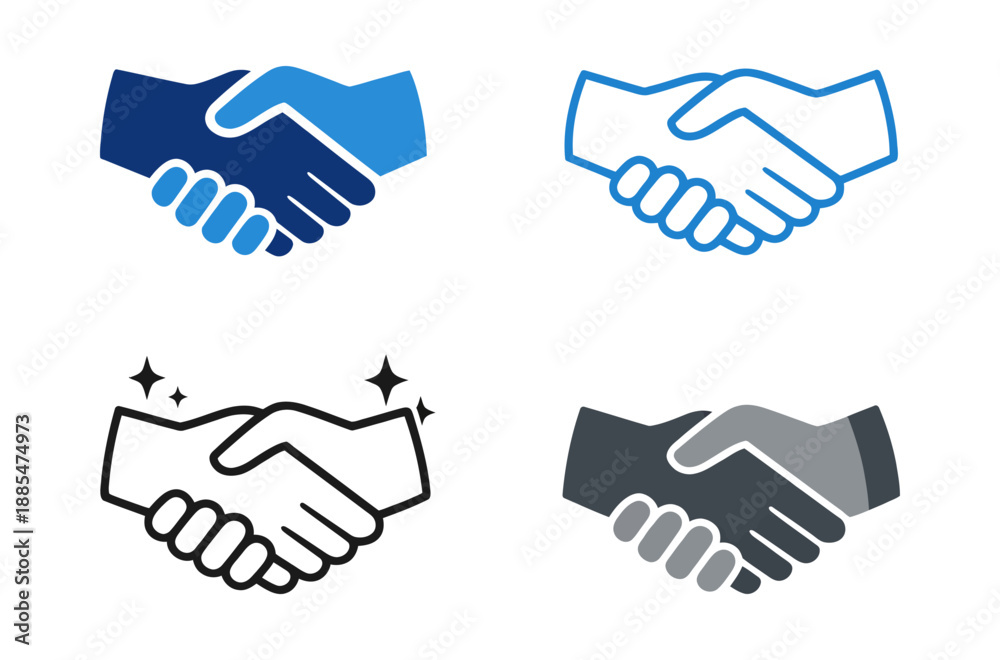 Fototapeta premium Handshake icons showing agreement, business, and partnership concepts