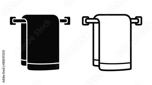 a minimalist depiction of two folded towels a clean and simple silhouette