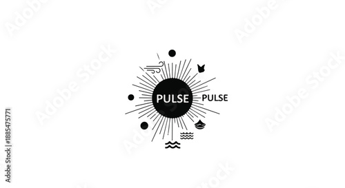Modern pulse logo design concept with creative graphics and icons on white background