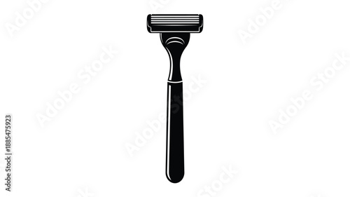 a sleek black razor illustration against a white background silhouette