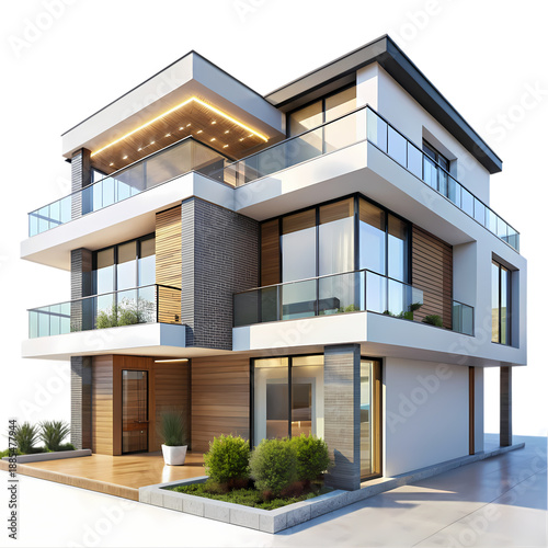 Modern Architectural Design A Luxurious TwoStory Residence with Panoramic Views and Elegant Exterior Finishes