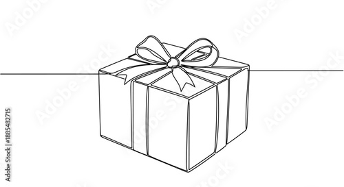 Gift Box with Ribbon and Bow.