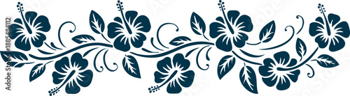 Botanical Hibiscus Scroll Border