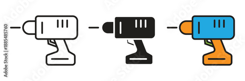 Electric Power Drill icon vector. Cordless electric power drill icon, representing professional hardware tools, home improvement, carpentry work, and industrial construction equipment for repair.