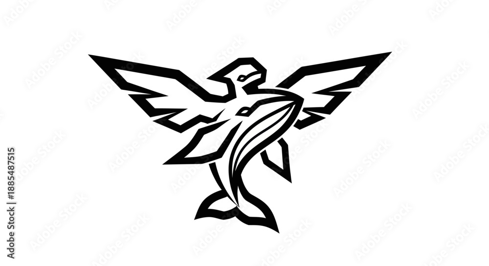 Obraz premium Abstract whale eagle design vector