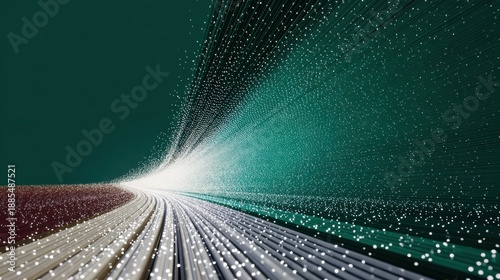 Fiber optics cables transmitting data across network connections