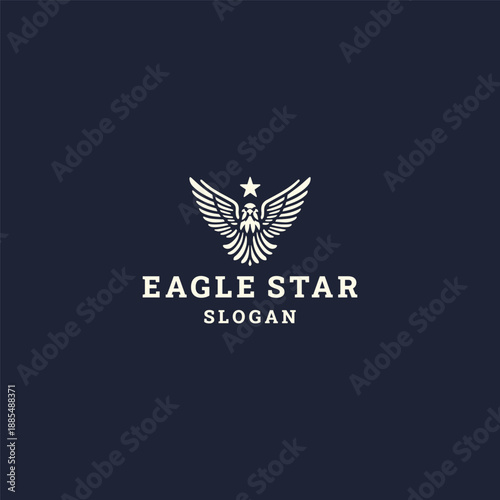 Eagle star logo vector icon illustration style