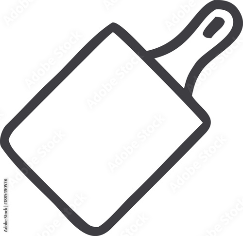Cutting Board Icon: A minimalist icon of a wooden cutting board, ideal for culinary and kitchen-related themes.