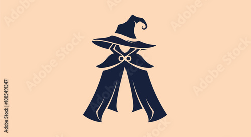 Abstract witch illustration on light background