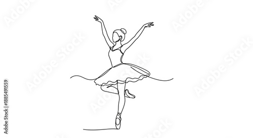 Ballet Dancer in Elegant Pirouette Position.