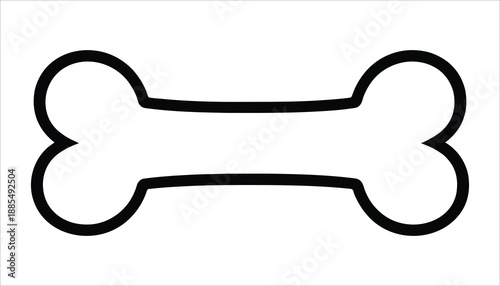 Minimal Dog Bone Line Symbol Isolated On White Background