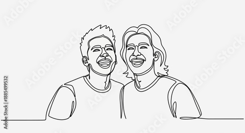 Two Young Men Smiling Together.