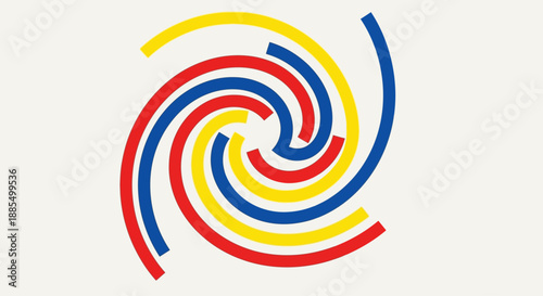Colorful Spiral Design Element Swirling Shapes.