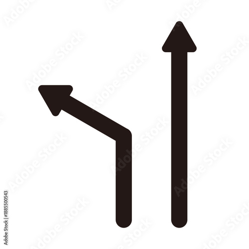 左折を示すシンプルな矢印アイコン（交通・案内用）
Simple Left Turn Arrow Icon for Traffic and Direction