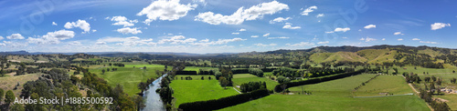 Fotografia Aerial panorama of Goulburn River Thornton Victoria Australia