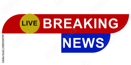 Breaking News Template Title for TV Screen Channel, Flat Vector Illustration with Red and Blue Broadcast Design, Live News Alert Banner for Television Media