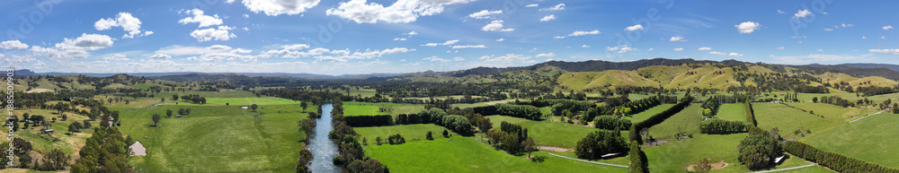 Obraz premium Aerial panorama of Goulburn River Thornton Victoria Australia