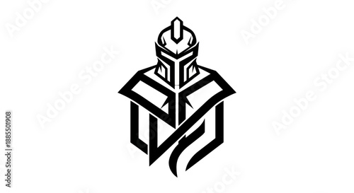 Abstract warrior silhouette logo design