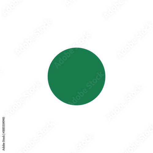 Solid Green Round Icon or Badge, transparency included for versatile use