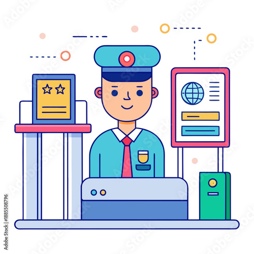 Immigration Officer At Border Control Station