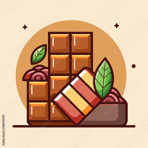 Delicious Chocolate Bar with Mint and Berries