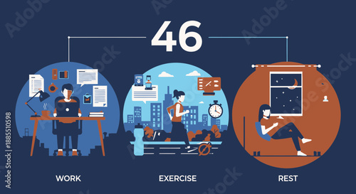 Work Exercise Rest Infographic Illustration Elements.