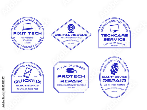 Logos of various tech repair services showcasing their offerings and establishing presence in the tech industry
