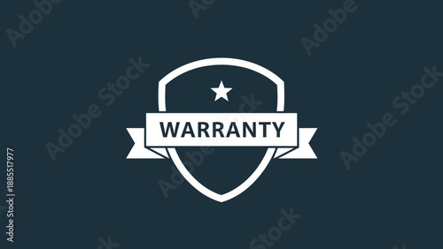 White Warranty Shield Logo on Dark Background.