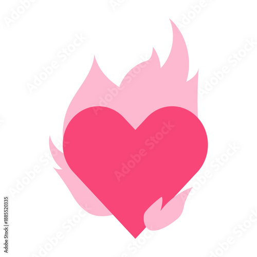 燃えるハートのイラスト