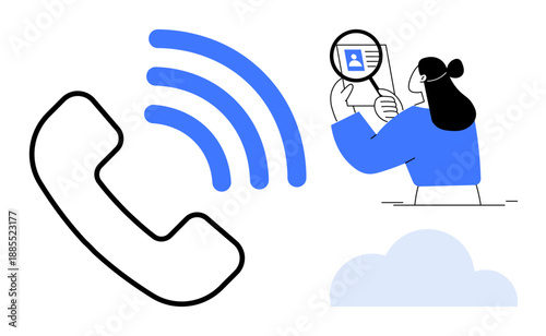 Caller identification concept. Caller information verification enhances secure communication. Caller identification aids privacy, contact management, and online customer support. For tech apps