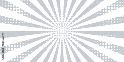 Ray sun light. Sunburst background. Radial circle line. Pattern starburst. Comic beam lines. Sun effect rays. Abstract firework. Concentration stripe. Cartoons lightning style. Vector illustration