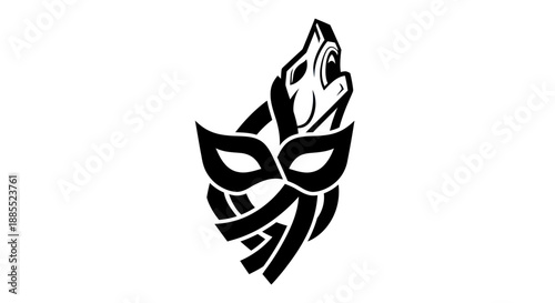 Abstract wolf head and mask design
