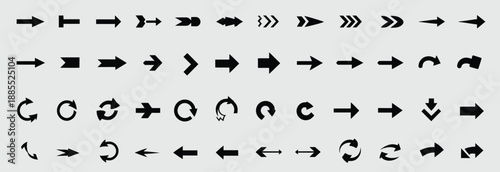 black arrow icon set featuring modern simple arrows, cursor symbols, direction pointers, and navigation signs for web, app, and ui design.