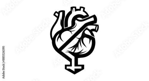 Anatomical heart graphic symbol