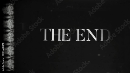 Silent film ending frame vintage movie style 4K