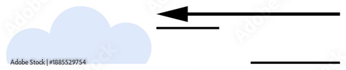 Data transfer concept. Cloud and arrow ation of moving information across platforms. Data transfer in cloud systems and internet communication. Ideal for technology, IT, cloud storage, networking