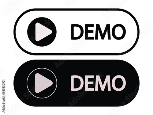 Demo buttons with play icons Vector