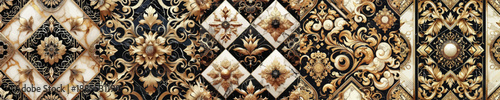 Seamless luxury pattern vector - marble & gold texture pack