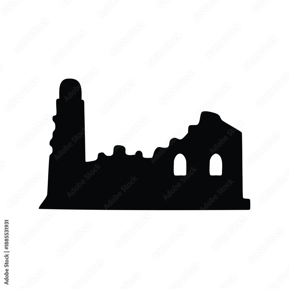 Obraz premium black silhouette icon of meditating person 